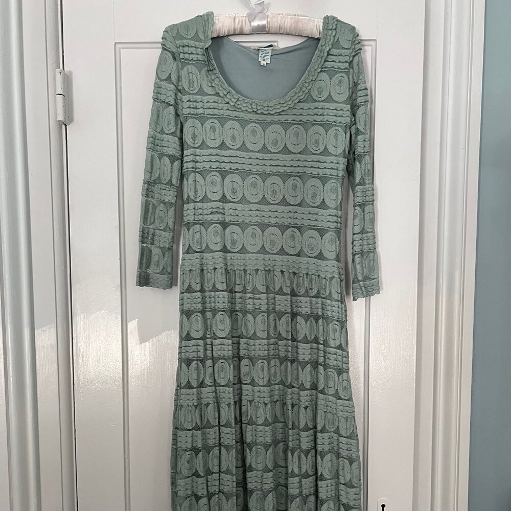 Sundance allover stretch lace midi dress ~Aqua blue ~ Medium~NWT~SPRING~Easter